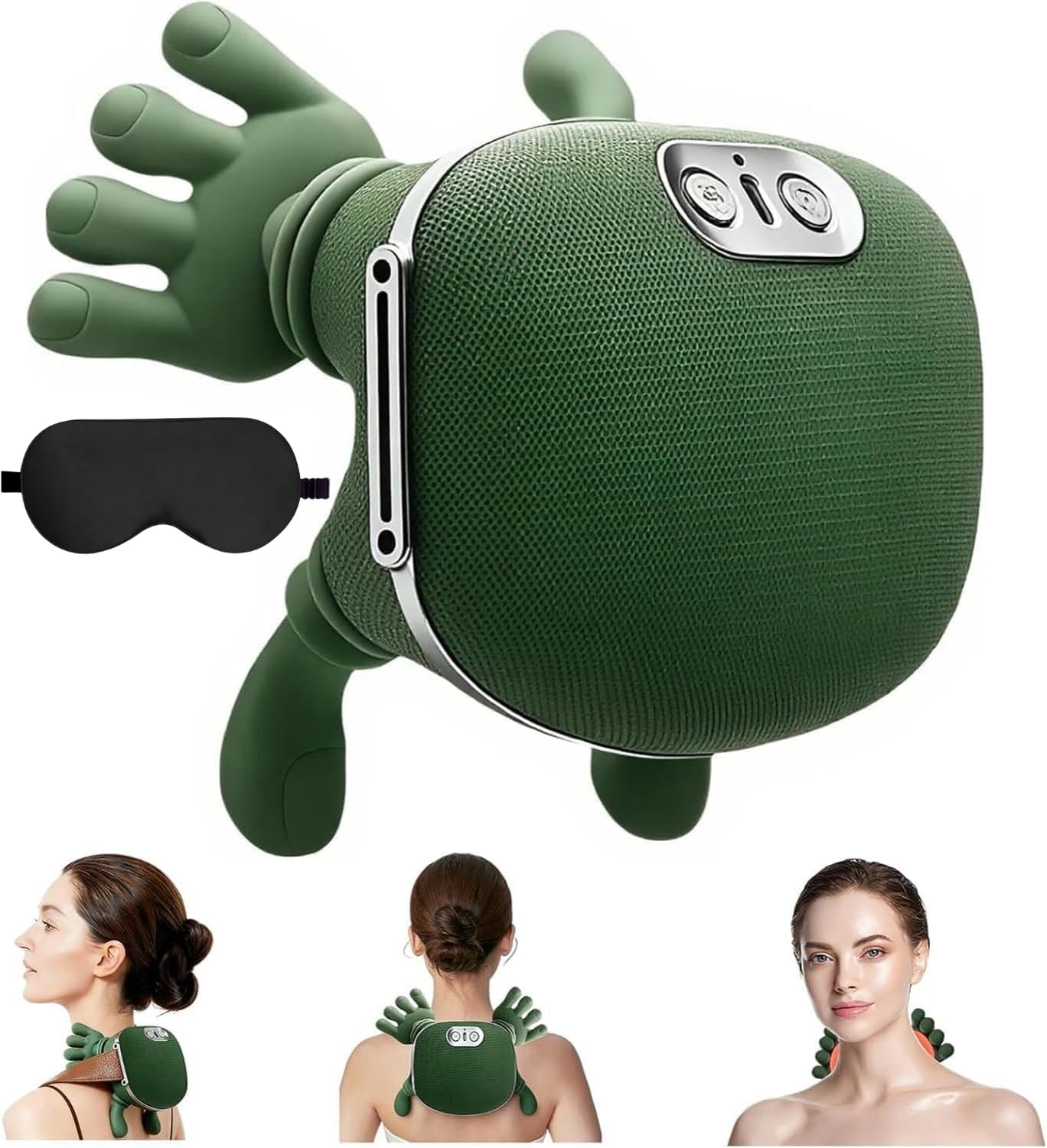 BAGBABA Neck & Shoulder Massager with Heat – Deep Tissue Shiatsu Massage Pillow, 4000mAh Rechargeable Cordless Pain Relief for Home, Office & Travel