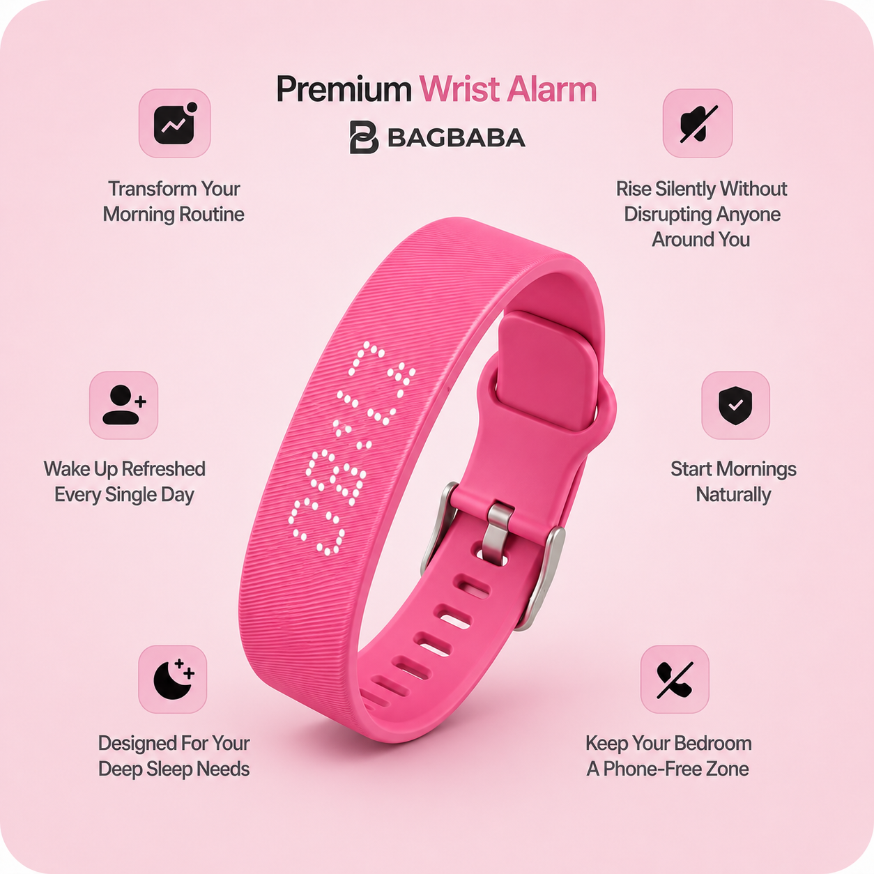 Silent Vibration Alarm Wristband