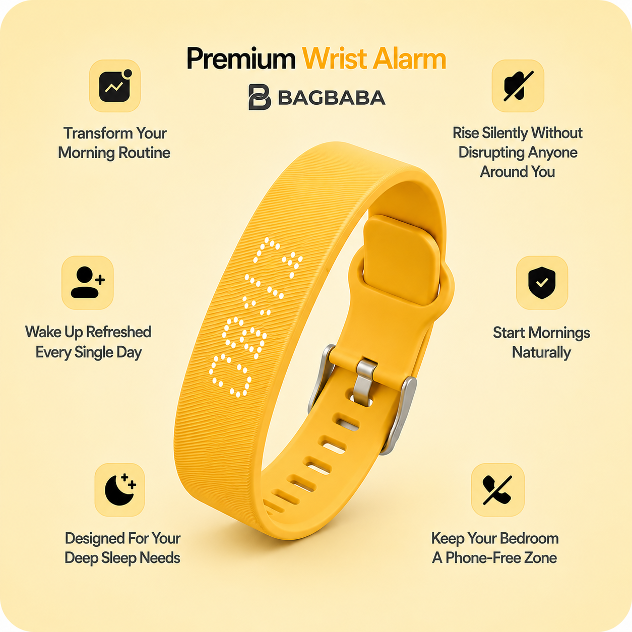 Silent Vibration Alarm Wristband
