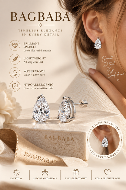 BAGBABA™ Pear-Cut Stud Earrings ✨
